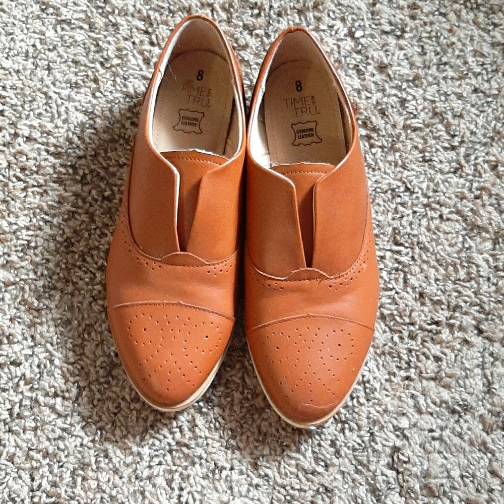 Genuine Leather Brown Shoes Size 8